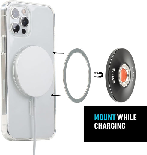 Nite Ize Steelie Orbiter Plus Magnetic Socket and Metal Ring - Car Dashboard with Magnetic Mount - Sturdy Dashboard Mount for Cell Phone - Black...